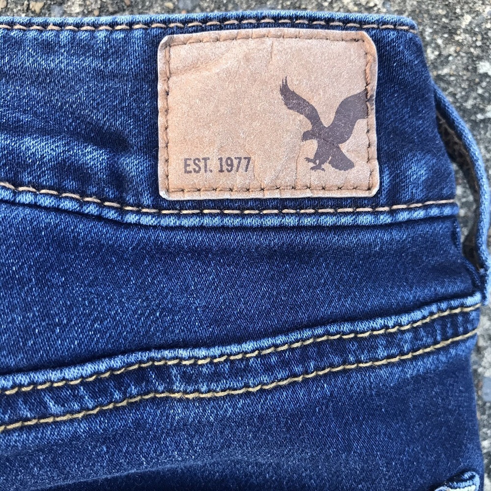 American Eagle Jeans Jeggings Super Stretch Crop Jeans Size 2 Long  LNC Dark - Picture 12 of 12